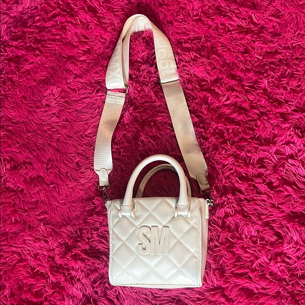 Steve Madden White Mini Bag with Quilted Design